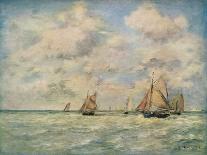 'Sortie Des Barques A Trouville', 19th century-Eugene Louis Boudin-Framed Giclee Print