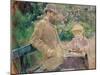 Eugene Manet (1833-92) with His Daughter at Bougival, c.1881-Berthe Morisot-Mounted Giclee Print