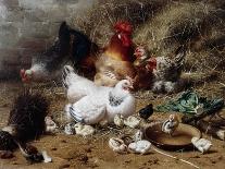 Feeding the Chickens, (Maes and Jan David Col, 1822-1900)-Eugene Remy Maes-Giclee Print