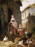 A Family of Chickens-Eugene Remy Maes-Giclee Print