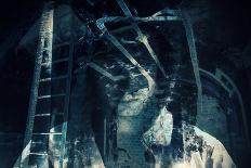 Abstract Horror Background, Dark Room with Ghost-Eugene Sergeev-Framed Premier Image Canvas
