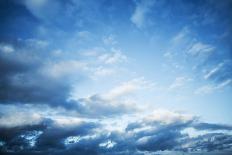 Dark Blue Sky with Clouds, Abstract Photo Background-Eugene Sergeev-Photographic Print