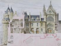 Pierrefonds, château, élévation extérieure sur la ligne C.D. du fossé-Eugène Viollet-le-Duc-Framed Giclee Print