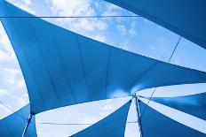 Awnings in Sails Shape over Cloudy Sky-eugenesergeev-Photographic Print
