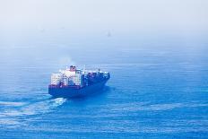 Container Ship Goes on Red Sea, Bird Eye View-eugenesergeev-Photographic Print