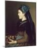 Eugenie Henner in Alsace, Holding a Basket of Apples-Jean Jacques Henner-Mounted Giclee Print