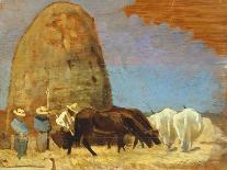 Threshing of Wheat, 1865-1867-Eugenio Cecconi-Giclee Print
