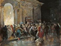 Arriving at the Theatre on a Night of a Masked Ball-Eugenio Lucas Villaamil-Giclee Print