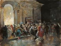 Arriving at the Theatre on a Night of a Masked Ball-Eugenio Lucas Villaamil-Giclee Print