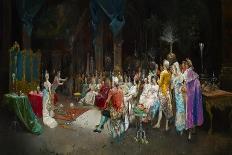 Arriving at the Theatre on a Night of a Masked Ball-Eugenio Lucas Villaamil-Giclee Print