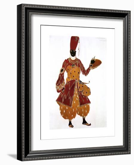 Eunuch Costume Design for the Ballet Scheherazade, 1910-Leon Bakst-Framed Giclee Print