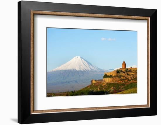 Eurasia, Caucasus Region, Armenia, Khor Virap Monastery; Lesser Ararat Near Mount Ararat in Turkey.-Christian Kober-Framed Photographic Print