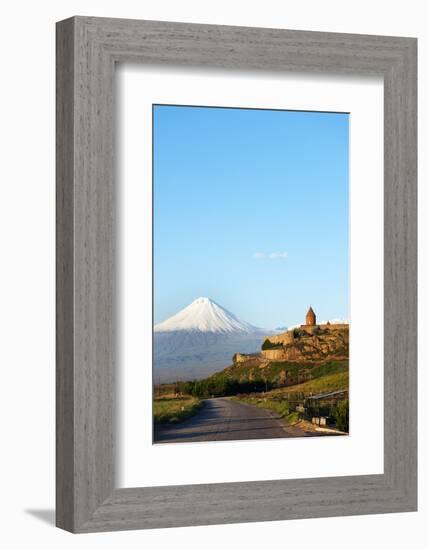 Eurasia, Caucasus Region, Armenia, Khor Virap Monastery; Lesser Ararat Near Mount Ararat in Turkey.-Christian Kober-Framed Photographic Print