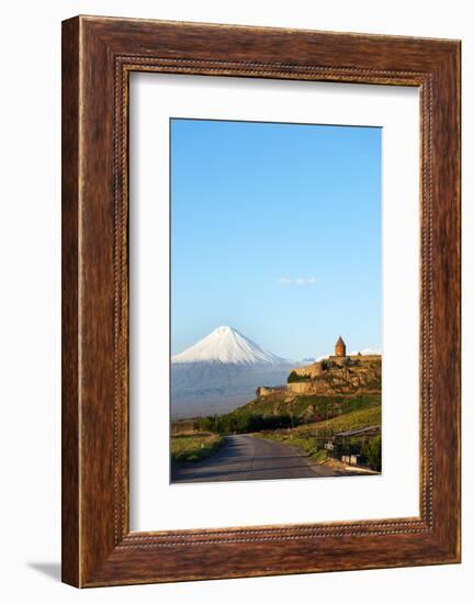 Eurasia, Caucasus Region, Armenia, Khor Virap Monastery; Lesser Ararat Near Mount Ararat in Turkey.-Christian Kober-Framed Photographic Print