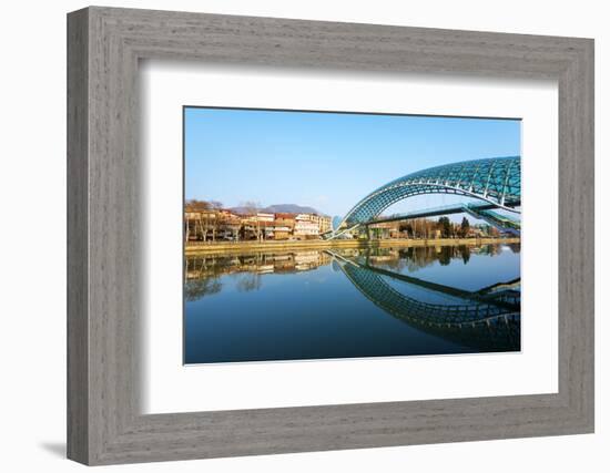 Eurasia, Caucasus Region, Georgia, Tbilisi, Bridge of Peace on Mtkvari River-Christian Kober-Framed Photographic Print