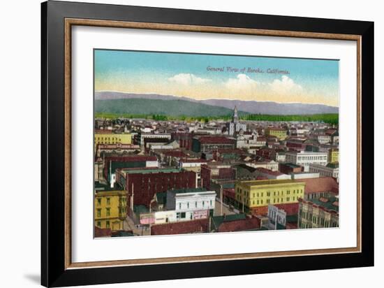 Eureka, California - Panoramic View of Town-Lantern Press-Framed Art Print
