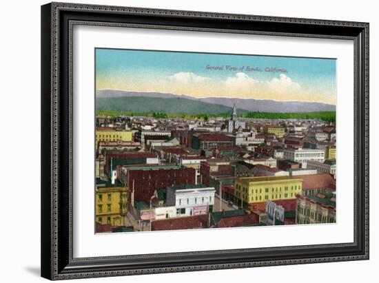 Eureka, California - Panoramic View of Town-Lantern Press-Framed Art Print