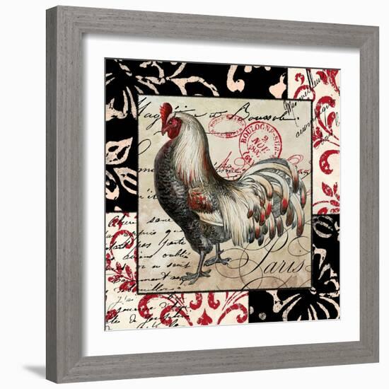 Europa White & Gray Rooster-null-Framed Giclee Print