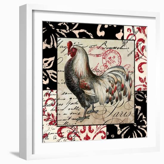 Europa White & Gray Rooster-null-Framed Giclee Print