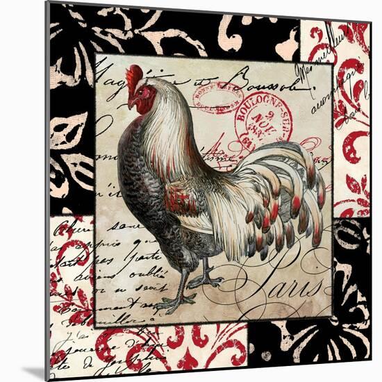 Europa White & Gray Rooster-null-Mounted Giclee Print