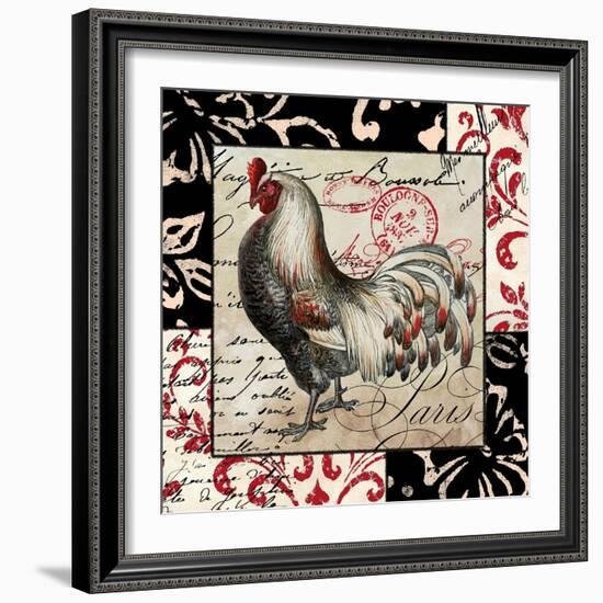 Europa White & Gray Rooster-null-Framed Giclee Print