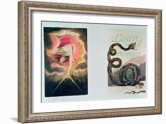 Europe a Prophecy, God Creating the Universe-William Blake-Framed Giclee Print