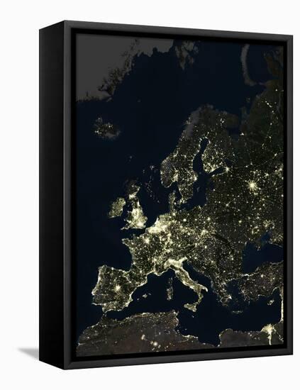 Europe At Night, Satellite Image-PLANETOBSERVER-Framed Premier Image Canvas