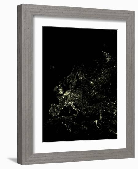 Europe At Night, Satellite Image-PLANETOBSERVER-Framed Photographic Print