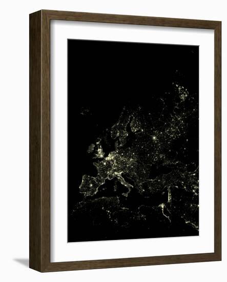 Europe At Night, Satellite Image-PLANETOBSERVER-Framed Photographic Print