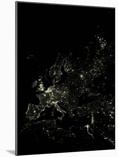 Europe At Night, Satellite Image-PLANETOBSERVER-Mounted Photographic Print