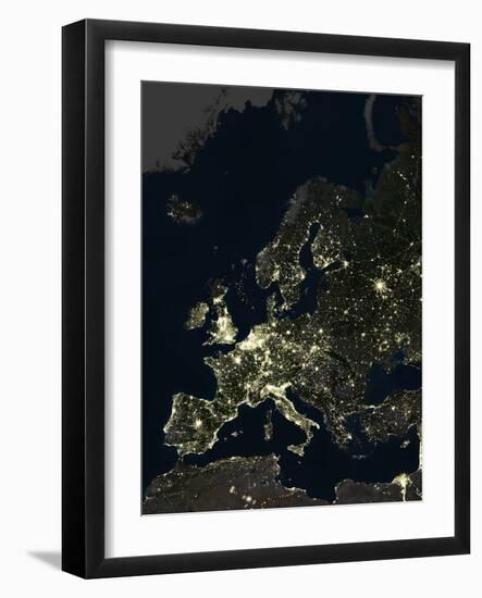 Europe At Night, Satellite Image-PLANETOBSERVER-Framed Photographic Print