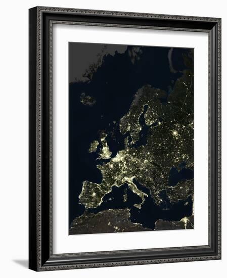 Europe At Night, Satellite Image-PLANETOBSERVER-Framed Photographic Print