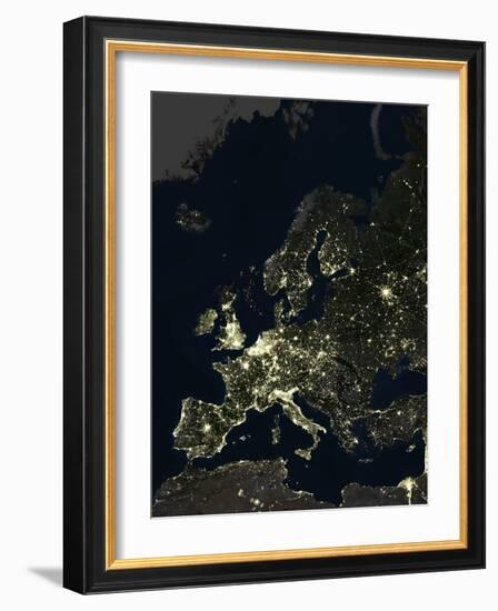 Europe At Night, Satellite Image-PLANETOBSERVER-Framed Photographic Print