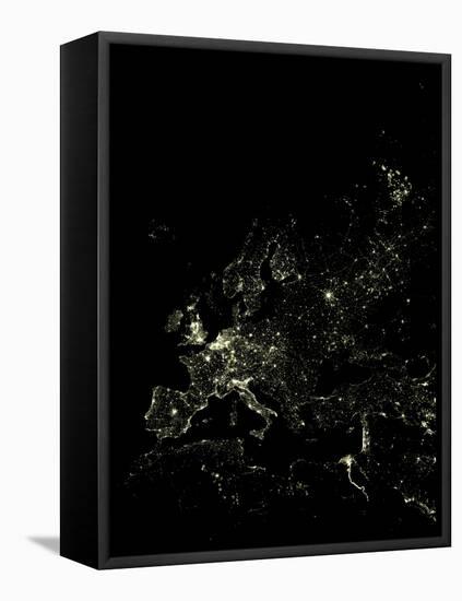 Europe At Night-PLANETOBSERVER-Framed Premier Image Canvas