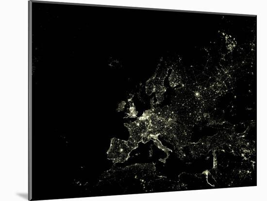 Europe At Night-PLANETOBSERVER-Mounted Photographic Print