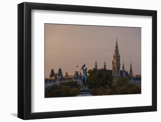 Europe, Austria, Vienna, City Hall, Equestrian Statue Archduke Charles-Gerhard Wild-Framed Photographic Print