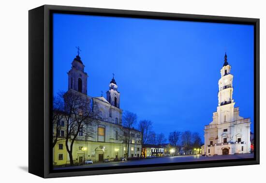 Europe, Baltic States, Lithuania, Kaunas, Church of St. Francis Xavier and Town Hall of Kaunas-Christian Kober-Framed Premier Image Canvas