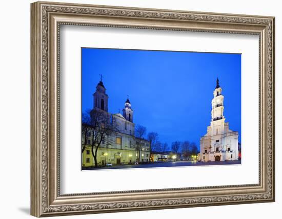 Europe, Baltic States, Lithuania, Kaunas, Church of St. Francis Xavier and Town Hall of Kaunas-Christian Kober-Framed Photographic Print