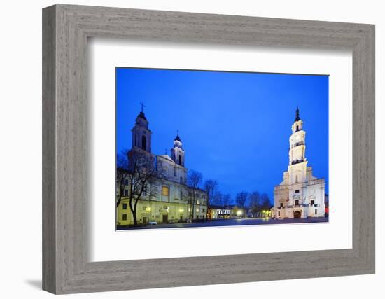 Europe, Baltic States, Lithuania, Kaunas, Church of St. Francis Xavier and Town Hall of Kaunas-Christian Kober-Framed Photographic Print