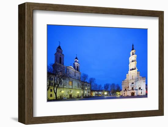 Europe, Baltic States, Lithuania, Kaunas, Church of St. Francis Xavier and Town Hall of Kaunas-Christian Kober-Framed Photographic Print