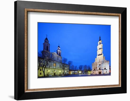 Europe, Baltic States, Lithuania, Kaunas, Church of St. Francis Xavier and Town Hall of Kaunas-Christian Kober-Framed Photographic Print