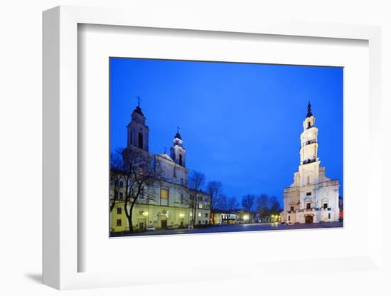 Europe, Baltic States, Lithuania, Kaunas, Church of St. Francis Xavier and Town Hall of Kaunas-Christian Kober-Framed Photographic Print