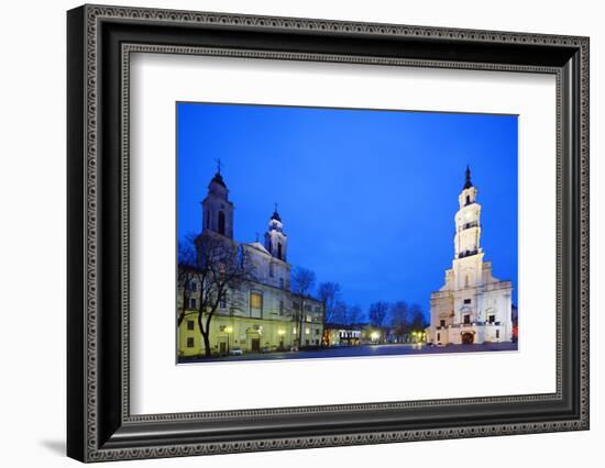 Europe, Baltic States, Lithuania, Kaunas, Church of St. Francis Xavier and Town Hall of Kaunas-Christian Kober-Framed Photographic Print