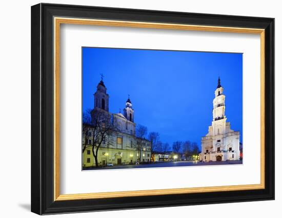 Europe, Baltic States, Lithuania, Kaunas, Church of St. Francis Xavier and Town Hall of Kaunas-Christian Kober-Framed Photographic Print