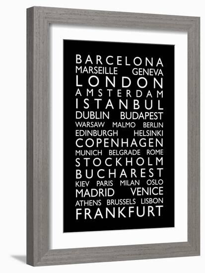 Europe Cities Bus Roll-Michael Tompsett-Framed Art Print