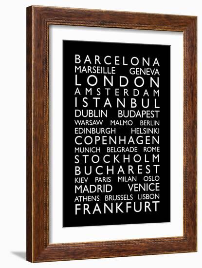 Europe Cities Bus Roll-Michael Tompsett-Framed Art Print