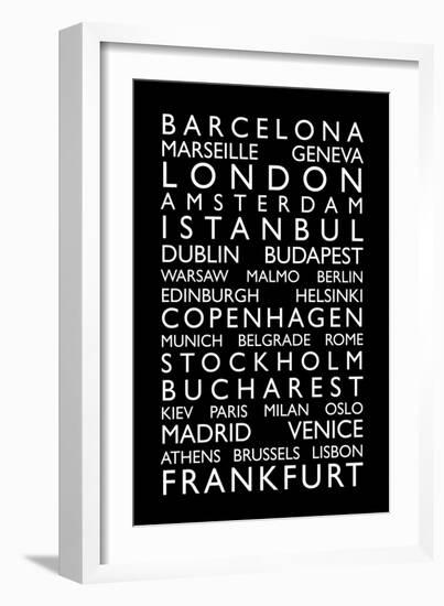 Europe Cities Bus Roll-Michael Tompsett-Framed Art Print