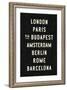 Europe Cities-Michael Jon Watt-Framed Giclee Print