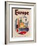 Europe - Fly by Clipper - Pan American World Airways-Pacifica Island Art-Framed Art Print