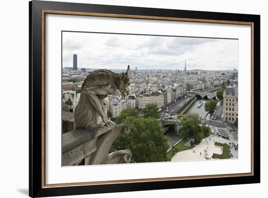 Europe, France, Paris. a Gargoyle on the Notre Dame Cathedral-Charles Sleicher-Framed Photographic Print